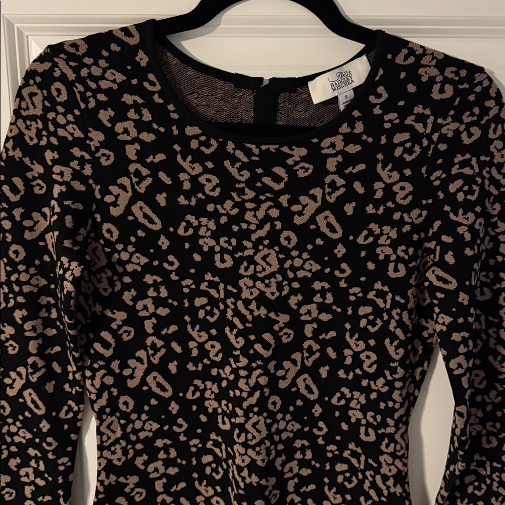 Belle Badgley Mischka Leopard Print Sweater Dress - Picture 6 of 8